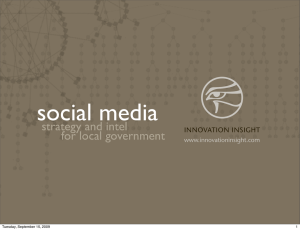 social media strategy and intel for local government INNOVATION INSIGHT