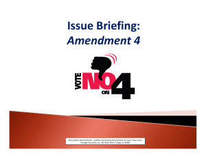 Issue Briefing:  Amendment 4