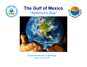 The Gulf of Mexico “America’s Sea” Administrator’s Briefing March __, 2009