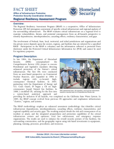 FACT SHEET Regional Resiliency Assessment Program Overview: