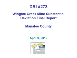 DRI #273 Wingate Creek Mine Substantial Deviation Final Report