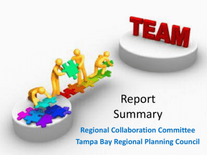 Report Summary Regional Collaboration Committee Tampa Bay Regional Planning Council