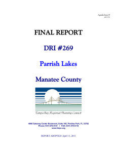 FINAL REPORT DRI #269 Manatee County Parrish Lakes