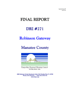 FINAL REPORT DRI #271 Manatee County Robinson Gateway