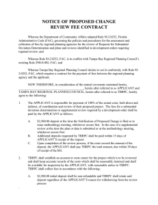 NOTICE OF PROPOSED CHANGE REVIEW FEE CONTRACT