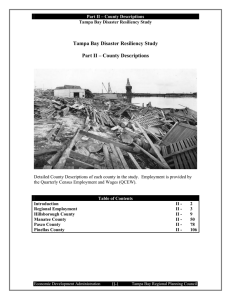 Tampa Bay Disaster Resiliency Study  Part II – County Descriptions