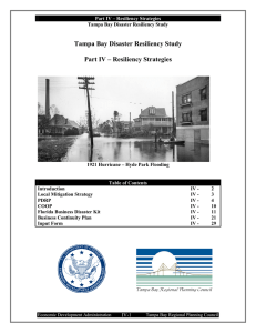 Tampa Bay Disaster Resiliency Study  Part IV – Resiliency Strategies