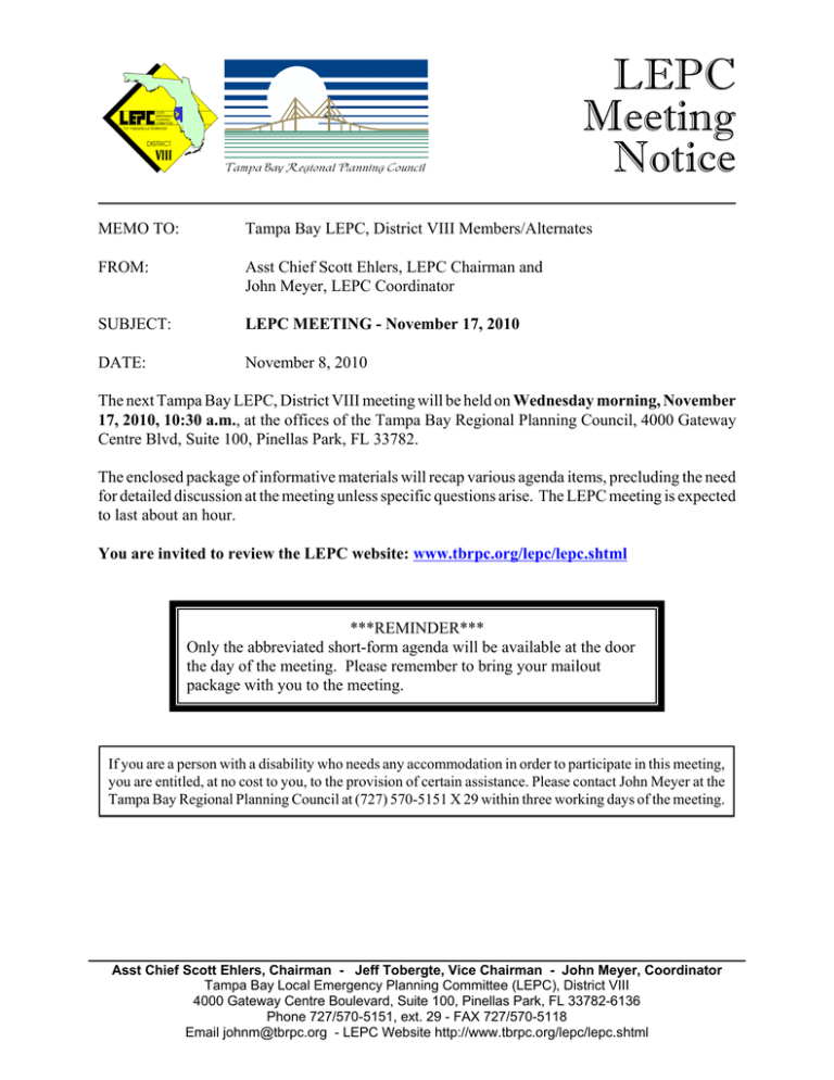 LEPC Meeting Notice