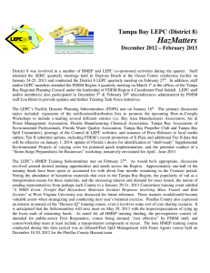HazMatters Tampa Bay LEPC (District 8) December 2012 – February 2013