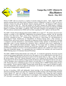 HazMatters Tampa Bay LEPC (District 8) March – May 2013