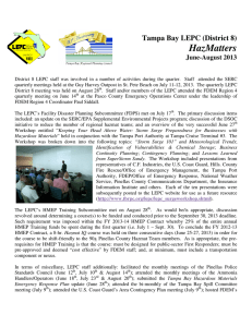 HazMatters Tampa Bay LEPC (District 8) June-August 2013