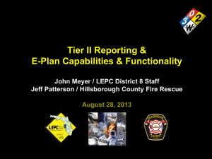Tier II Reporting &amp; E-Plan Capabilities &amp; Functionality