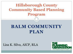 BALM COMMUNITY PLAN Hillsborough County Community Based Planning