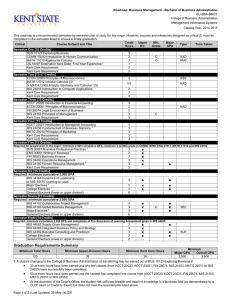 Roadmap: Business Management - Bachelor of Business Administration BU-BBA-BMGT Management Information Systems