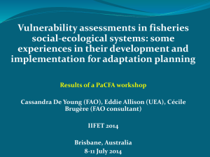 Vulnerability assessments in fisheries social-ecological systems: some experiences in their development and
