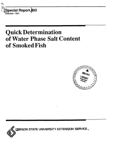 t Quick Determination of Water Phase Salt Content of Smoked Fish