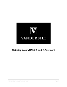 Claiming Your VUNetID and E-Password  Page 1 of 8