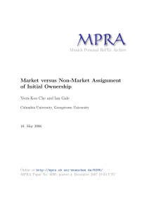 MPRA Market versus Non-Market Assignment of Initial Ownership Munich Personal RePEc Archive