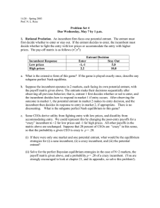 Problem Set 4 Due Wednesday, May 7 by 1 p.m.