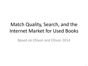Match Quality, Search, and the Internet Market for Used Books 1