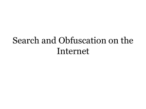 Search and Obfuscation on the Internet