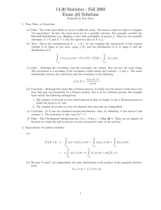 14.30 Statistics - Fall 2003 Exam #2 Solutions