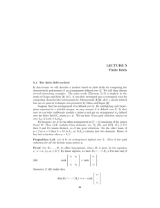 5 LECTURE Finite  ﬁelds