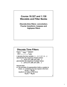 Course 18.327 and 1.130 Wavelets and Filter Banks Discrete Time Filters