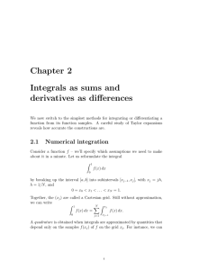 Chapter  2 Integrals  as  sums  and