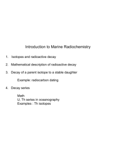 Introduction to Marine Radiochemistry