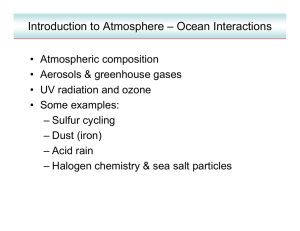Introduction to Atmosphere – Ocean Interactions