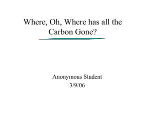 Where, Oh, Where has all the Carbon Gone? Anonymous Student 3/9/06