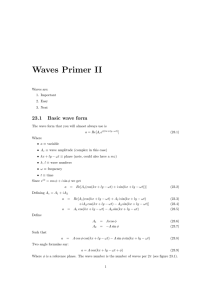 Waves Primer II 23.1 Basic wave form