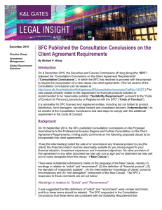 SFC Published the Consultation Conclusions on the Client Agreement Requirements Introduction