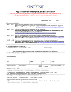 Application for Undergraduate Reenrollment