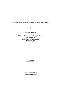 APPLICATIONS WITH METEOROLOGICAL SATELLITES  by W. Paul Menzel