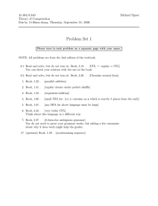 Problem Set 1 18.404/6.840 Michael Sipser Theory of Computation