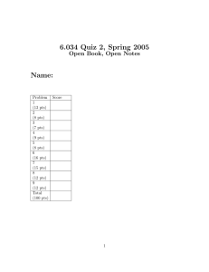 6.034  Quiz  2,  Spring  2005 Name: