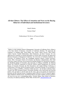 All that Glitters: The Effect of Attention and News on... Behavior of Individual and Institutional Investors