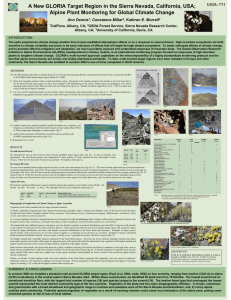 A New GLORIA Target Region in the Sierra Nevada, California,... Alpine Plant Monitoring for Global Climate Change