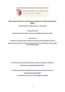 2014 Annual Conference of the European Network on Gender and Violence  (ENGV) 