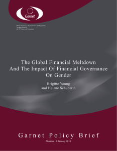 G a r n e t   P o... The Global Financial Meltdown And The Impact Of Financial Governance On Gender