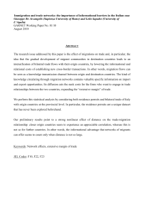 Immigration and trade networks: the importance of informational barriers in... A Giuseppe De Arcangelis (Sapienza University of Rome) and Lelio Iapadre... L’Aquila)