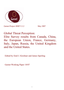 Global Threat Perception: Elite Survey results from Canada, China,