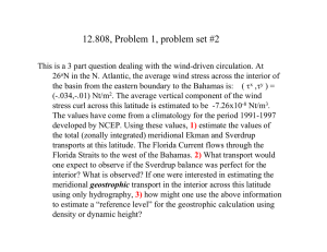 12.808, Problem 1, problem set #2