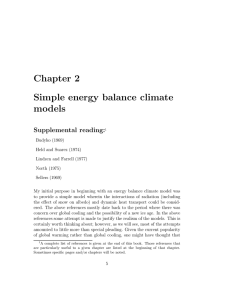 Chapter 2 Simple  energy  balance  climate models Supplemental  reading: