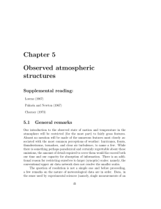 Chapter 5 Observed  atmospheric structures Supplemental  reading: