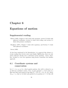 Chapter 6 Equations  of  motion Supplemental  reading: