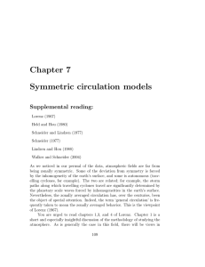 Chapter 7 Symmetric  circulation  models Supplemental  reading: