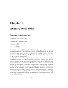 Chapter 9 Atmospheric tides Supplemental  reading: